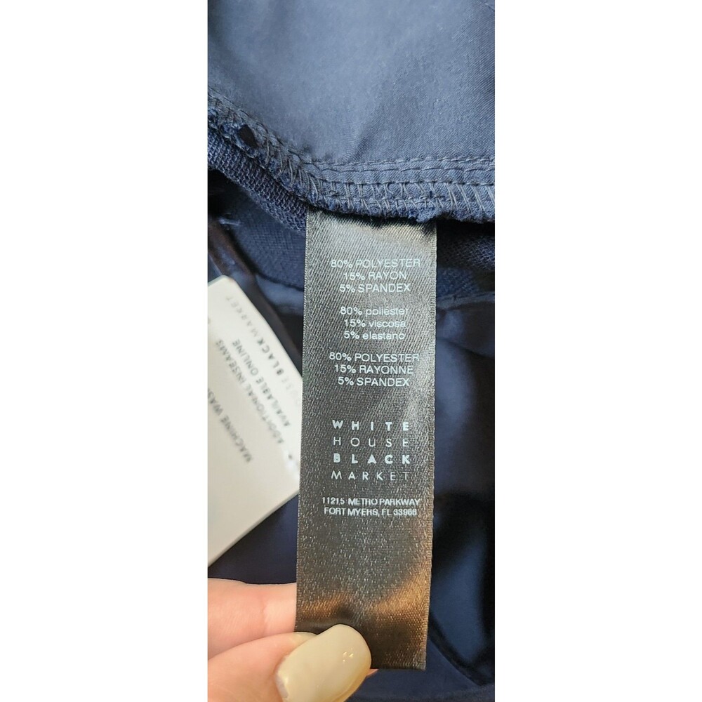 WHBM NWT The Nautical Slim Flare Gold Buttons Navy Blue Sz 8R MSRP $89.00 - Picture 15 of 15